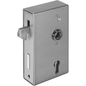 AMF Schiebetorschloss m.Schlosskasten u. Hakenfalle 140S,Kastenst.50,Stahl blank
