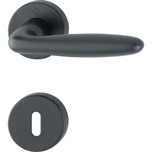 HOPPE Drückergarnitur VERONA auf Rosette BB, 37 - 47, Aluminium schwarz matt