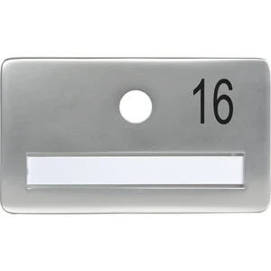 SOLIDO Namensschild ohne Spion, Bohrung ø 14, Alu silber eloxiert, Gravur Nr. 16