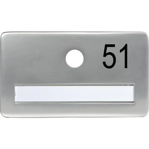 SOLIDO Namensschild ohne Spion mit Gravur Nummer, 120x70 mm, Aluminium silber
