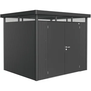 BIOHORT Gerätehaus HighLine H3 dunkelgrau-metallic Doppeltür
