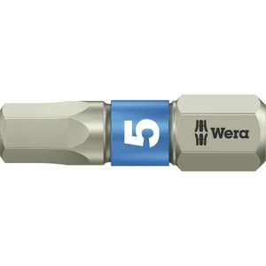 WERA Bit-Einsatz Edelstahl 3840/1TS 1/4"sechskant 5.0/25 mm Innensechskant