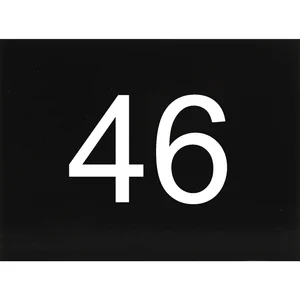 Nummernschild selbstklebend, 40 x 30 mm, Type 46, Kunststoff schwarz glänzend
