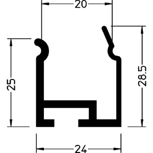 GUTMANN Weser Unterbau-Adapterprofil P3940 L=6000 mm auf Maß Aluminium blank