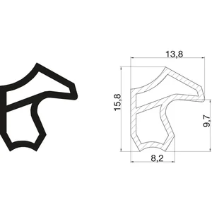 Stahlzargendichtung M 2246, Kunststoff rustikalbraun