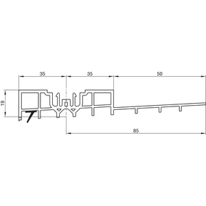 GU Thermostep 204 Aufsatzschiene-1 19/85 P1978 L=2500 mm silber