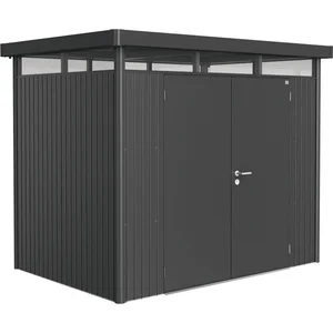 BIOHORT Gerätehaus HighLine H2 dunkelgrau-metallic Doppeltür