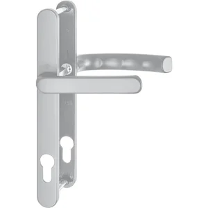 Drückergarnitur LIÈGE - Schmalschild 24 mm, Griff flach,67 - 72,silber eloxiert