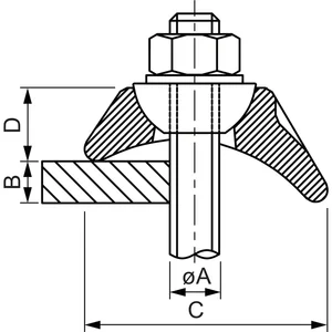 BEAM CLAMP BK1G16 Stahlträgerklemme M16 Sphaeroguss feuerverzinkt