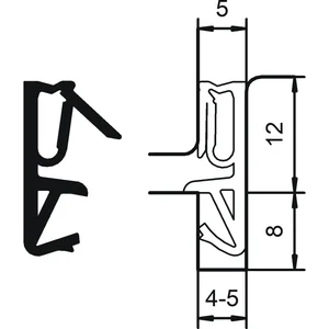 Haustürdichtung DS 6922a, Silikon graphitgrau