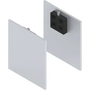 SOLIDO 100 Abdeckkappen-Set Anschlagkasten Wandmontage silber eloxiert