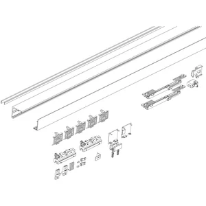 DORMA-GLAS Muto 60 2.0 Beschlagset Glas Deckenmontage L=2400 mm schwarz matt