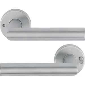HOPPE Drückerpaar AMSTERDAM MiniLock links, Türstärke 37-47 mm, Edelstahl matt