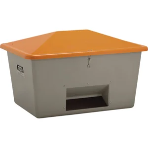 Streugutbehälter mit Entnahme ohne Staplertasche 1100 Liter grau/orange
