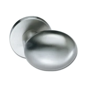 Türknopf 23 0804 - auf Rosette, ø 48 mm fest, silber eloxiert, mit Gewinde