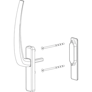 HAUTAU ATRIUM HS Griffgarnitur innen, TS 81-92 mm, Alu silber eloxiert
