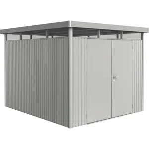 BIOHORT Gerätehaus HighLine H5 silber-metallic Doppeltür