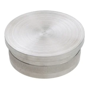CROSO Rändelkappe flach, ø 42,4 x 2,0 mm, Edelstahl geschliffen V2A