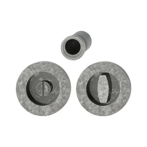 HOPPE Schiebetürmuschel Set M471, runde Rosette WC, Messing silber antik