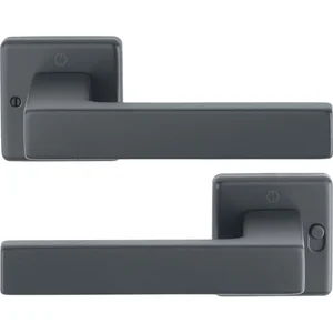 HOPPE Drückerpaar AUSTIN MiniLock links, Aluminium schwarz matt