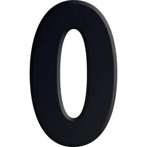 Ziffer selbstklebend, Type 0, Höhe 30 mm, Aluminium schwarz eloxiert