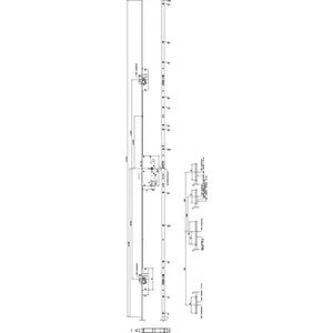 KFV MFV-Schloss BS 2600 f. niedrige Türen ÖNORM,DM 65,Stulp 16mm,silber verzinkt