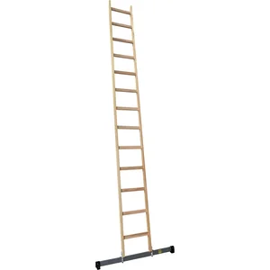 JUST Holz Sprossen-Anlegeleiter Sprossen=13 Länge=4 m mit Querfuß