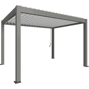 BIOHORT Pergola Gr. 4 x 3,5 quarzgrau/weiß