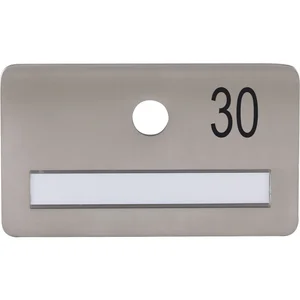 SOLIDO Namensschild ohne Spion, Bohrung ø 14, Edelstahl satiniert, Gravur Nr. 30