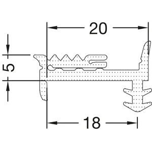 GUTMANN Verglasungsdichtung innen 2030/5 N, L=50 m, Kunststoff APTK schwarz