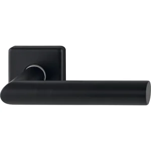 HOPPE Drückerhalbgarnitur AMSTERDAM eckig, Vierkant 10/62 mm, Edelstahl schwarz