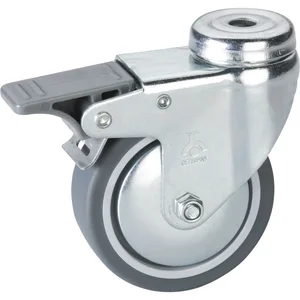 DÖRNER + HELMER Lenkrolle TPE Fadenschutz Feststeller 100 mm 55 kg Rückenloch
