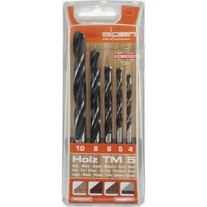 ALPEN Holzspiralbohrer Kassette CV TM5 Bohrer ø 4 - 10 mm 5-teilig