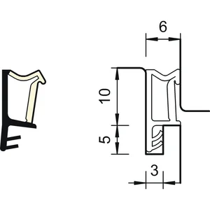 Überschlagdichtung SP 103a, Kunststoff weiß