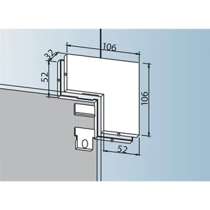 Winkelverbindung PT 60, Glas 10 mm, Aluminium silber eloxiert (03.150)