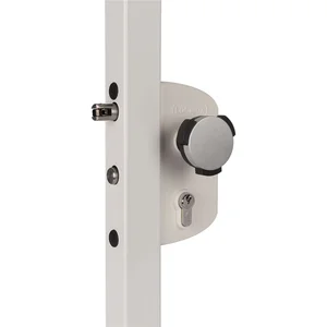 Gittertorschlossset LAKZ4i4i mit Türknopf Kidloc, für 40 mm Profile, Alu RAL9005