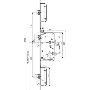 Fluchttür-Mehrfachverriegelung 2169 2-flg. Funktion E, links, rund, Edelstahl