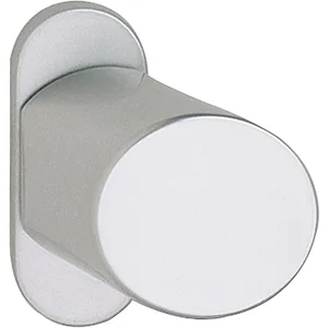 GRUNDMANN Türknopf GEOS - auf Rosette Zylinder abgeschrägt 56x40, Alu silber