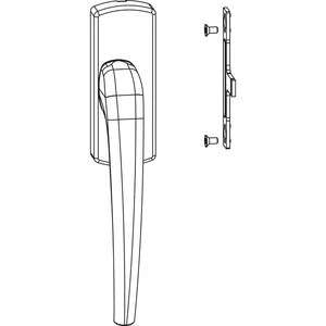 MACO SKB-Z Drehgriff für Aufsatzgetriebe, rechts, Aluminium weiß beschichtet