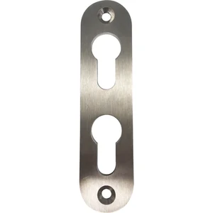 PZ-Rosette mit 2 PZ-Lochungen, oval, Edelstahl matt