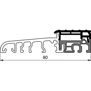 Balkontürschwelle EIFEL TB-80, 6000 mm, silber eloxiert/schwarz