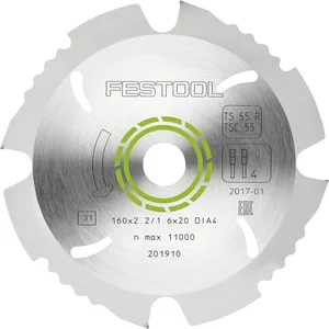 FESTOOL Diamant Sägeblatt DIA ø 160x2,2x20 Zähne 4 Flachzahn negativ