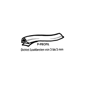 Dichtungsprofil selbstklebend, Typ P, Kunststoff braun, 1 Stück = 7,5 Meter