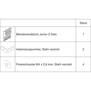 HAWA Junior 100/Z Abdeckkappen-Set zu Clipblende 59 mm links silber (30141)