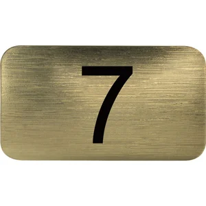 Nummernschild selbstklebend, 35 x 20 mm, Type 7, Kunststoff gold metallic