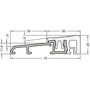 GUTMANN Türschwelle Weser 75 TI L=6000 mm auf Maß 75 x 20 mm silber eloxiert
