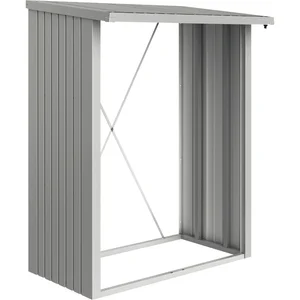 BIOHORT Brennholzlager Woodstock 150 silber-metallic