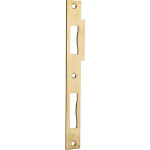 Doppeltürschließblech eckig, 210 x 24 x 2 mm, Messing poliert