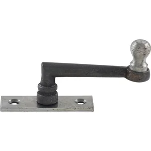 Fensterreiber m. Eisenknopf auf eckiger Platte, 22 mm, Messingguss schwarz
