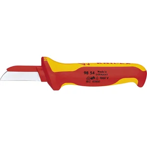KNIPEX Kabelmesser VDE 9854, gerade Schneide mit KS-Rücken Klinge 50 mm L=190 mm